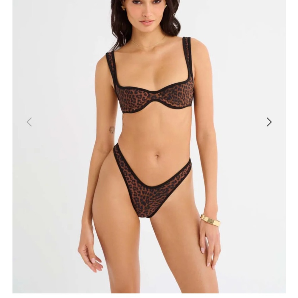 NWT Rumored Havana Top and Wynwood Swim Bikini Bottom in Leopard Print